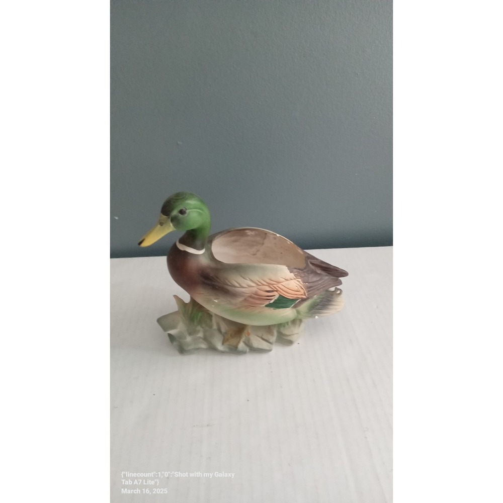 Vintage Duck Figurine Ceramic Mallard Duck Statue‎ Home Decor Accent